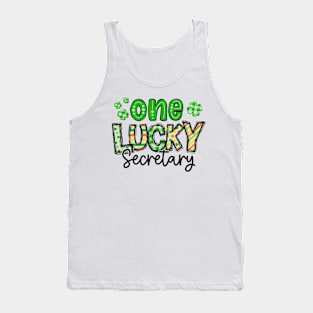 One Lucky Secrectary Shamrock St Patricks Day Tank Top